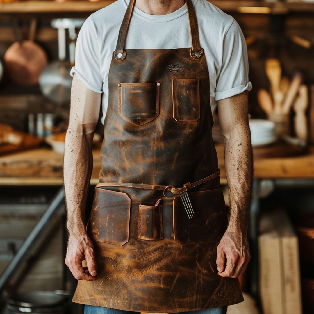 Brisket Boss Butcher Brown Leather Apron Lapron brisket-boss-butcher-brown-leather-apron-lapron