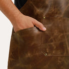 Brown Leather Apron With straps