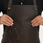 brown leather blacksmith fireguard apron