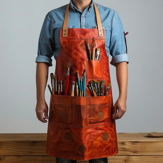 Orange Artistry Craft Leather Apron