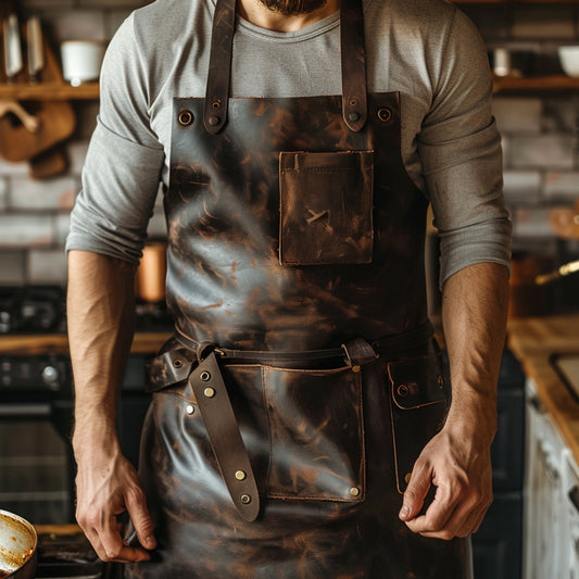 SizzleGrill Leather Cooking Apron