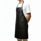 black cooking leather apron