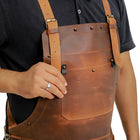 legacy brown leather apron for blacksmith