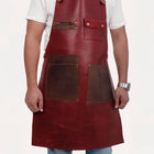 men red butcher apron