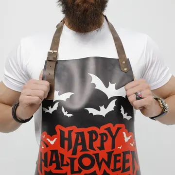 Black Halloween Leather Apron