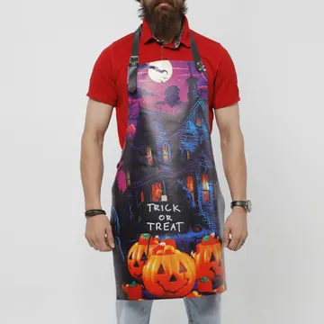Haunted Scene Halloween Leather Apron