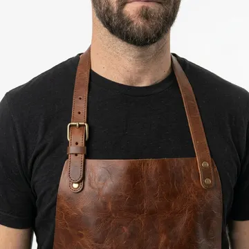 Plain leather grilling apron