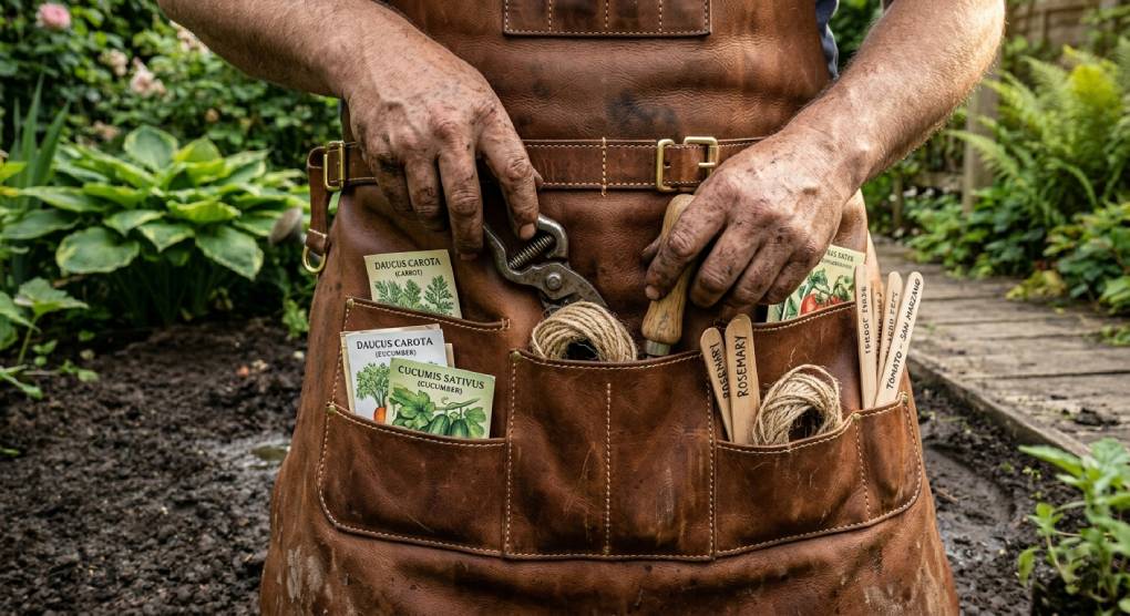 Show protection against thorns and rough plants apron