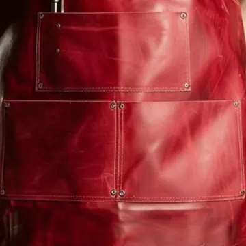 Red Leather Prime Cut Apron
