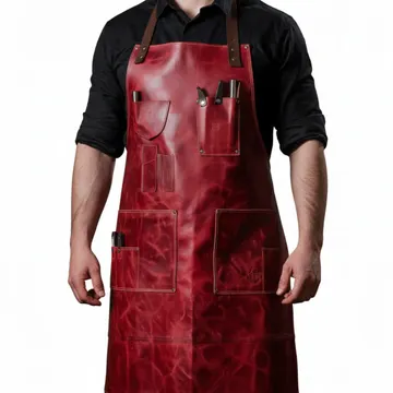 Slice Savvy Red Butcher Leather Apron