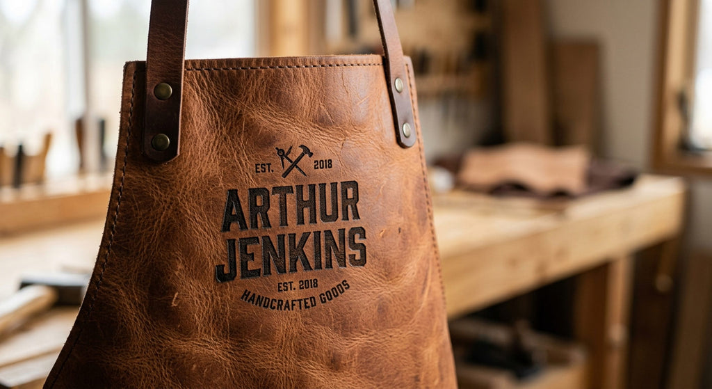 embroidary on leather apron