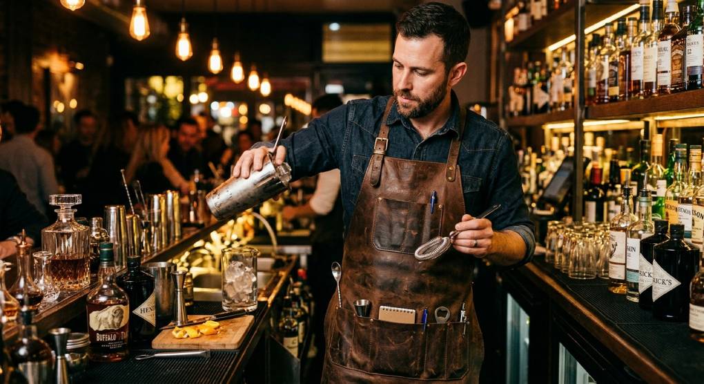 bartender leather apron