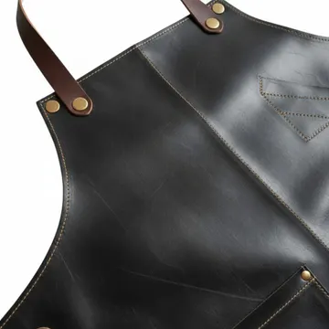 black bar leather apron for men