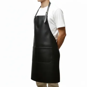black cooking leather apron