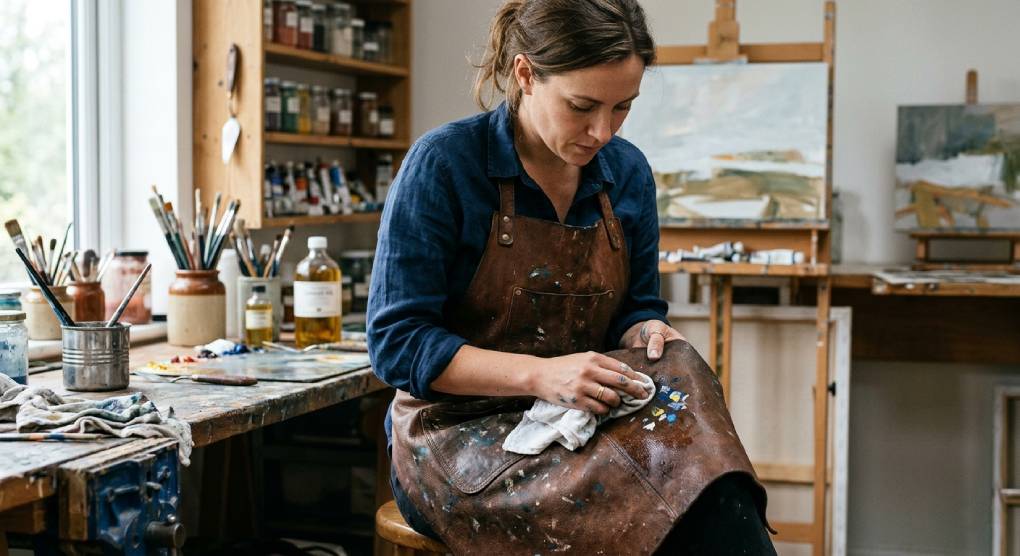 leather apron cleaning