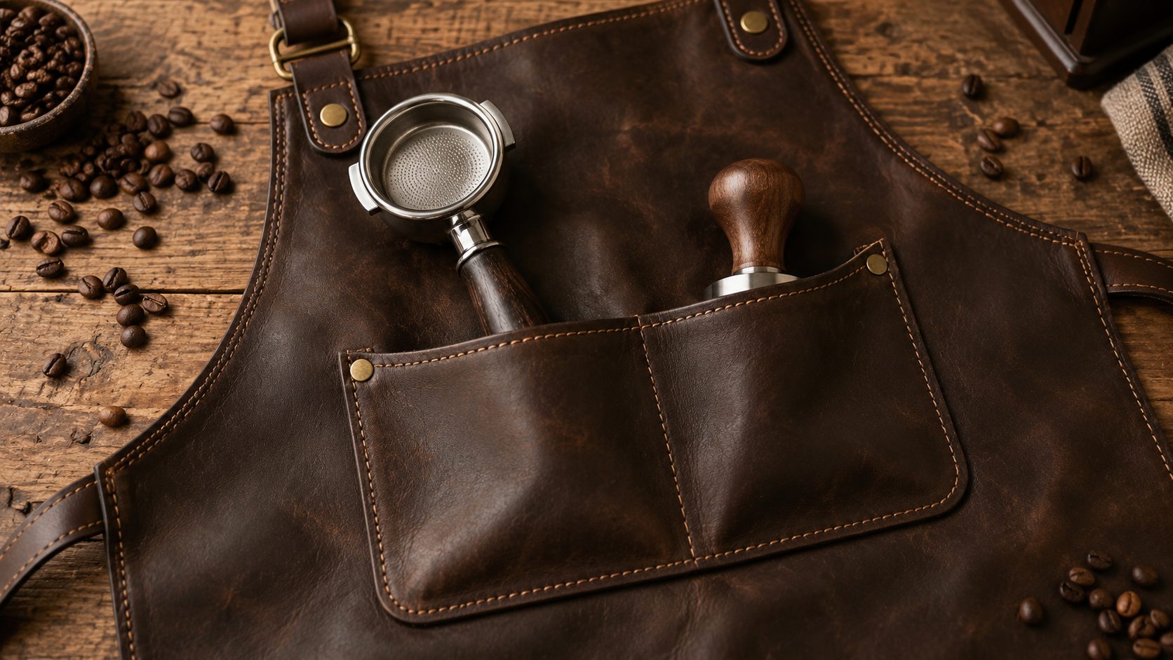 coffee shop leather apron