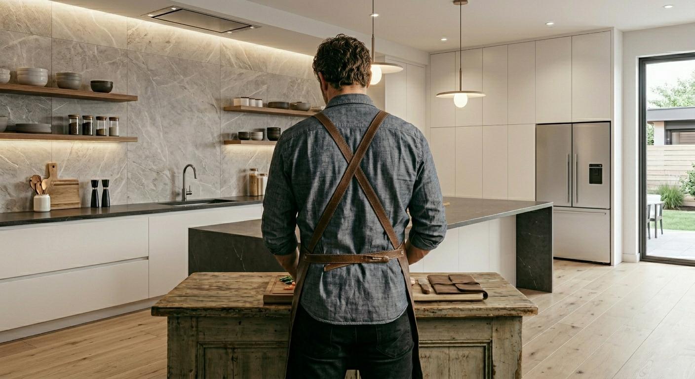 cross back leather apron