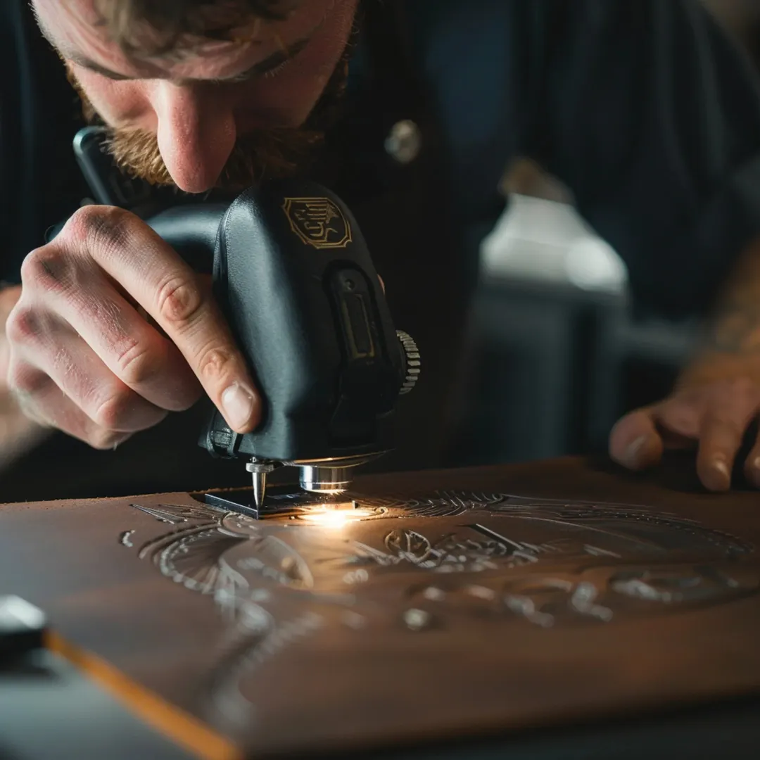 laser engraving leather apron