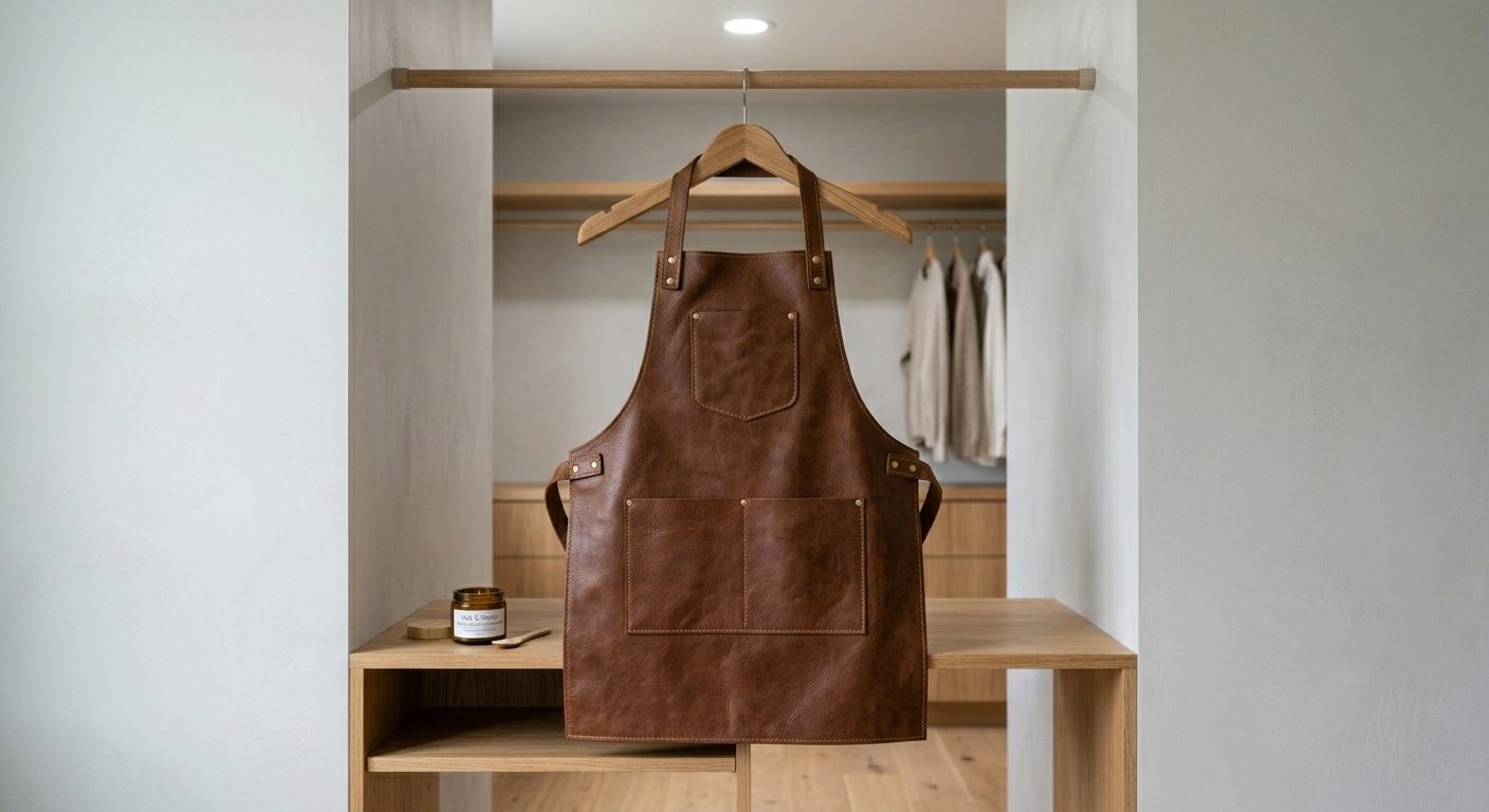conditioning a leather apron