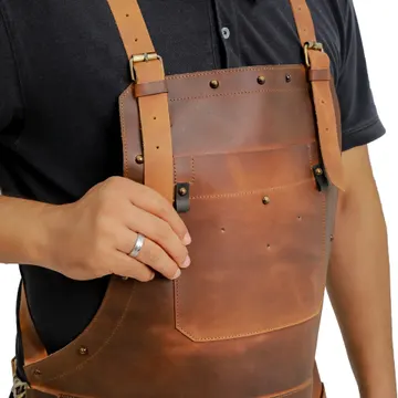 legacy brown leather apron for blacksmith